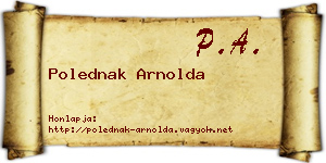 Polednak Arnolda névjegykártya